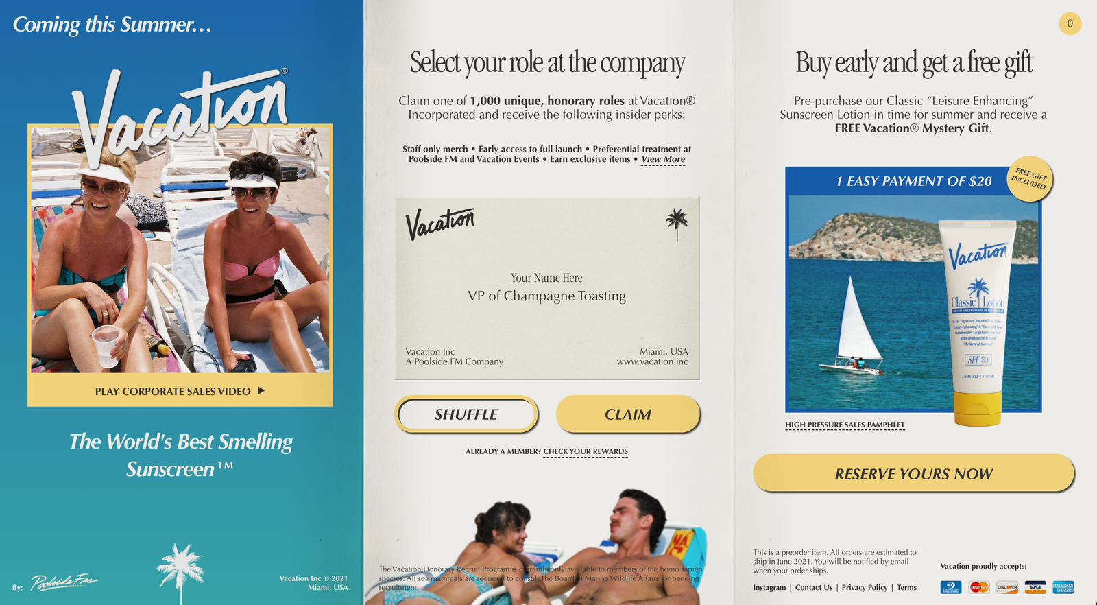vacation sunscreen nft